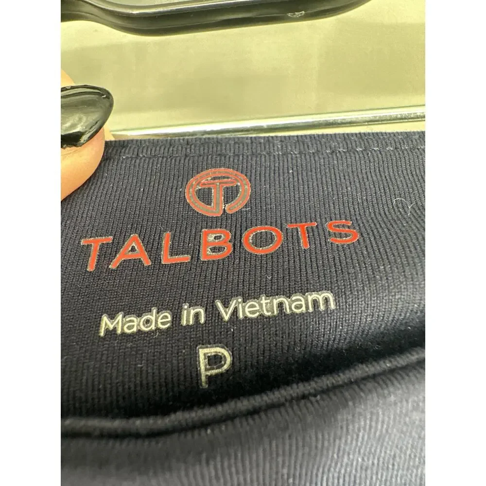 Talbots Pants Womens P XS Navy Blue Pull On Flare Leggings Stretch High Rise